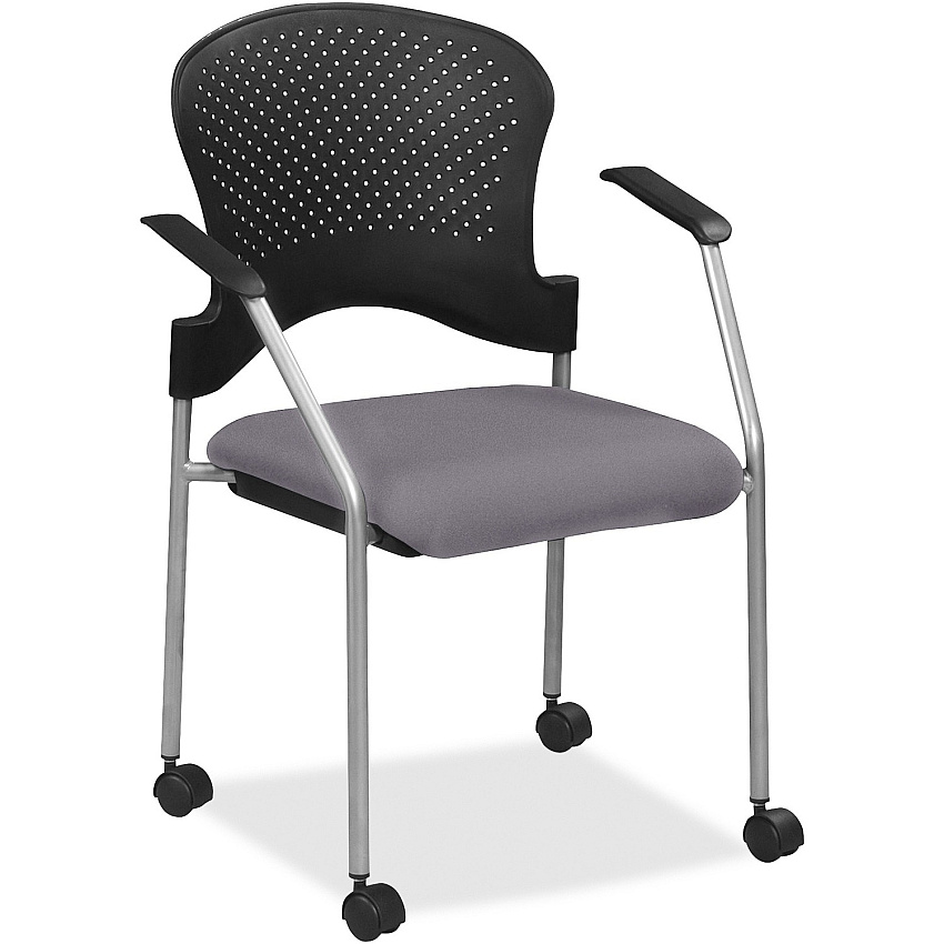 Eurotech Breeze Chair with Casters Carbon Seat Color - Fabric, Vinyl Seat Material - Carbon Back Color - Plastic Back Material - Gray Frame Color - Four-legged Base - Canyon Carbon - Armrest - 1 Each (FS8270101)