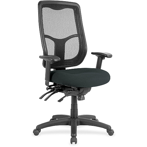 Eurotech Executive Chair Fabric Seat Material - High Back - Dillon Black - Vinyl - 1 Each (MFH9SL076)