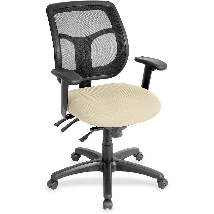 Eurotech Apollo Multi-Function Task Chair Buff Seat Color - Fabric, Vinyl Seat Material - 5-star Base - Dillon Buff - Armrest - 1 Each (MFT945007)