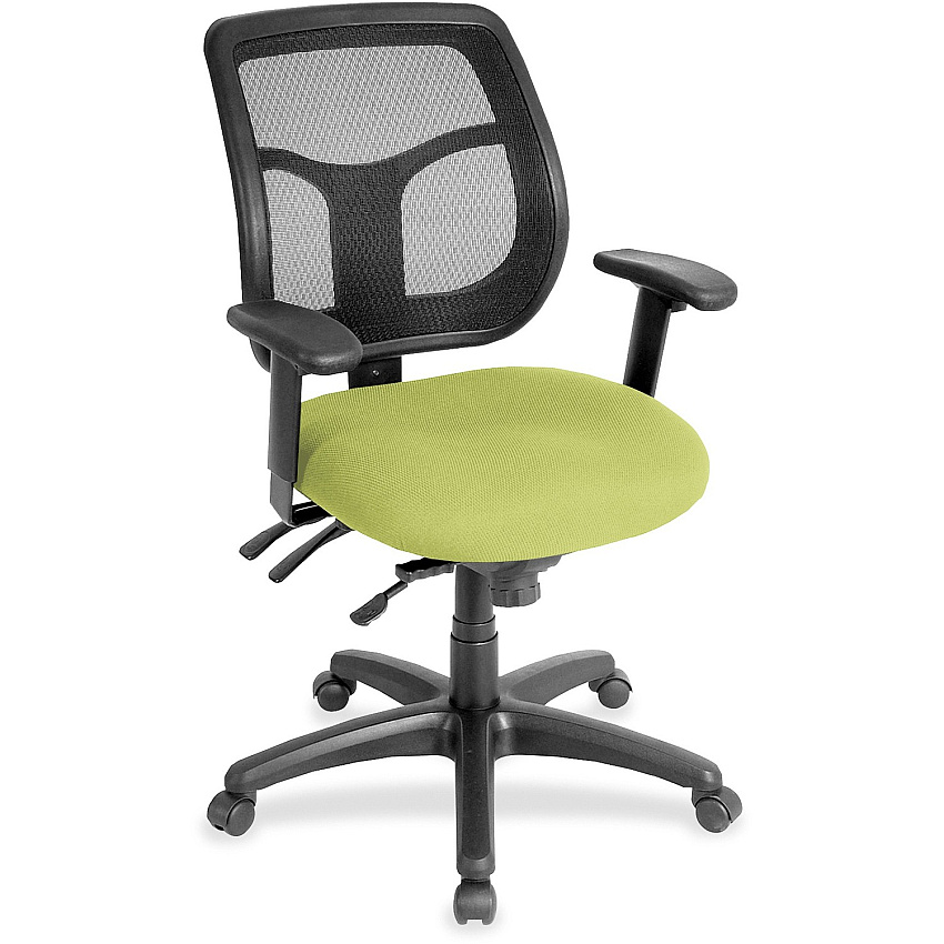 Eurotech Apollo Multi-Function Task Chair Apple Green Seat Color - Fabric, Vinyl Seat Material - 5-star Base - Dillon Apple Green - Armrest - 1 Each (MFT945009)