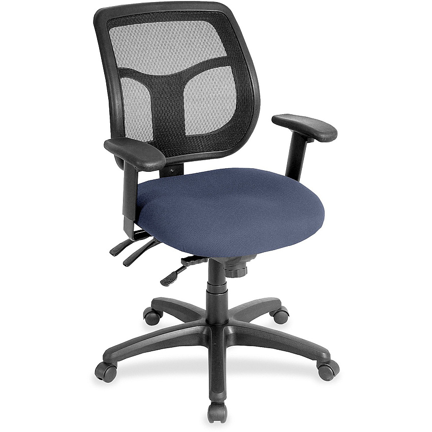 Eurotech Apollo Multi-Function Task Chair Ocean Seat Color - Fabric, Vinyl Seat Material - 5-star Base - Dillon Ocean - Armrest - 1 Each (MFT945010)