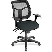 Eurotech Apollo Multi-Function Task Chair Black Seat Color - Fabric, Vinyl Seat Material - 5-star Base - Dillon Black - Armrest - 1 Each (MFT945076)