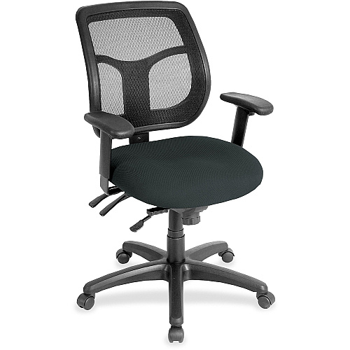 Eurotech Apollo Multi-Function Task Chair Black Seat Color - Fabric, Vinyl Seat Material - 5-star Base - Dillon Black - Armrest - 1 Each (MFT945076)
