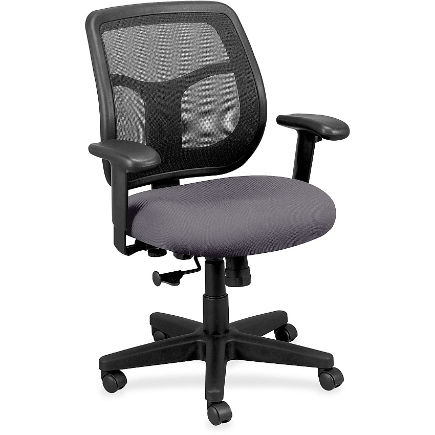 Eurotech Apollo Mid-back Task Chair Carbon Seat Color - Vinyl, Fabric Seat Material - Mid Back - 5-star Base - Canyon Carbon - 1 Each (MT9400101)