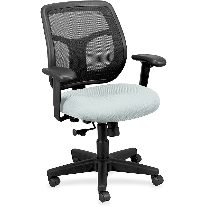 Eurotech Apollo Mid-back Task Chair Breezy Seat Color - Vinyl, Fabric Seat Material - Mid Back - 5-star Base - Castillo Breezy - 1 Each (MT9400102)