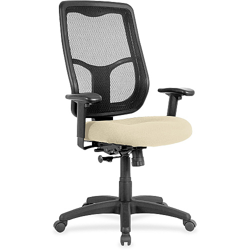 Eurotech Apollo High Back Synchro Task Chair Metal Seat Color - Fabric, Vinyl Seat Material - High Back - 5-star Base - Dillon Buff - 1 Each (MTHB94007)