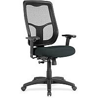Eurotech Apollo High-back with Ratchet Back Black Seat Color - Fabric, Vinyl Seat Material - High Back - 5-star Base - Dillon Black - 1 Each (MTHB94076)