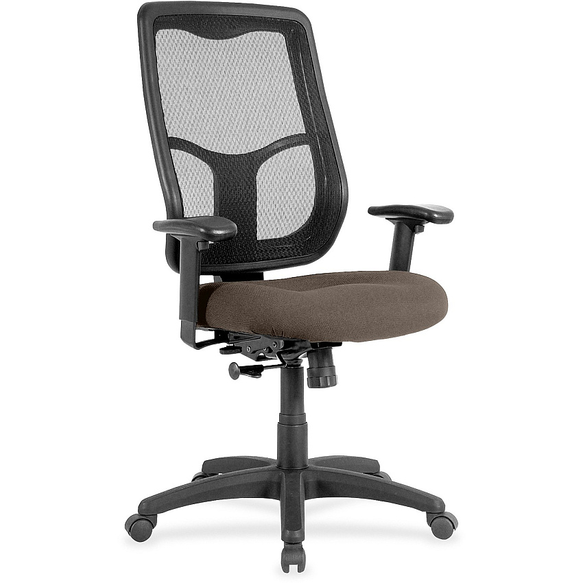 Eurotech Apollo High-back with Ratchet Back Java Seat Color - Fabric, Vinyl Seat Material - High Back - 5-star Base - Dillon Java - 1 Each (MTHB94077)