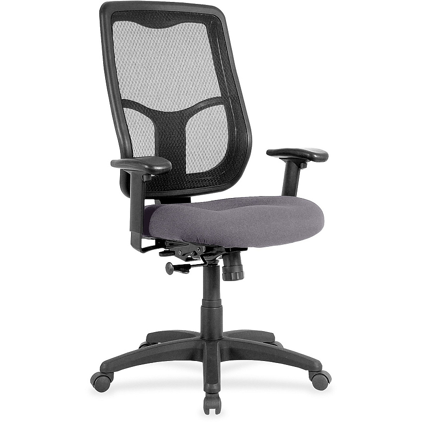 Eurotech Apollo High-back with Ratchet Back Carbon Seat Color - Fabric, Vinyl Seat Material - High Back - 5-star Base - Canyon Carbon - 1 Each (MTHB94101)
