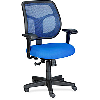 Eurotech Apollo Mid-back Blue Seat Color - Vinyl, Fabric Seat Material - Mid Back - 5-star Base - 1 Each (MT9400BL)