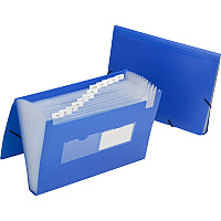 AbilityOne SKILCRAFT 12-tab Poly Expanding File Folder Letter - 8 1/2" x 11" Sheet Size - Straight Tab Cut - Poly - Blue - 1 Each (6597148EA)