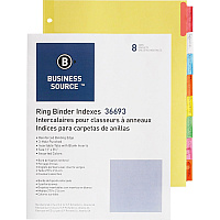 Business Source Insertable Tab Ring Binder Indexes 8 Blank Tab(s) - 1.50