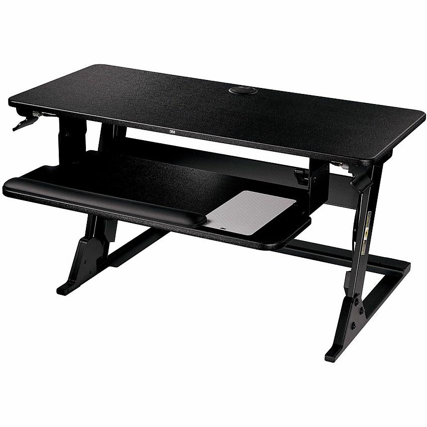 3M Precision Standing Desk Up to 24" Screen Support - 35 lb Load Capacity - 35.40" Height x 23.20" Width x 6.20" Depth - Desktop - Medium Density Fiberboard (MDF), Steel - Black (SD60B)