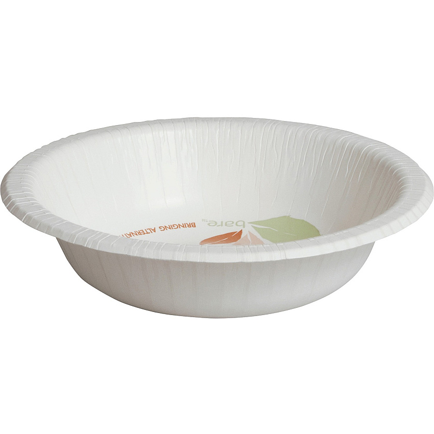 Solo Bare 12 oz Heavyweight Paper Bowls 125 / Pack - Bare - Disposable - White - Paper Body - 8 / Carton (HB12BJ7234CT)