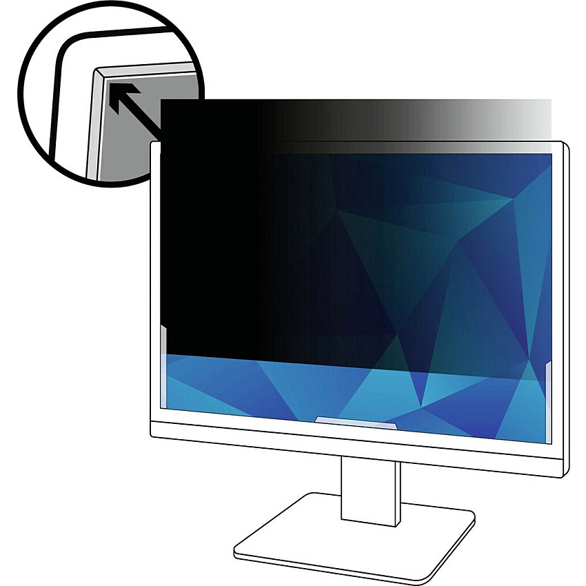 3M Privacy Filter Black, Matte For 20.1" Widescreen LCD Monitor - 16:10 - Scratch Resistant, Fingerprint Resistant, Dust Resistant - Anti-glare - 1 Each (PF201W1B)