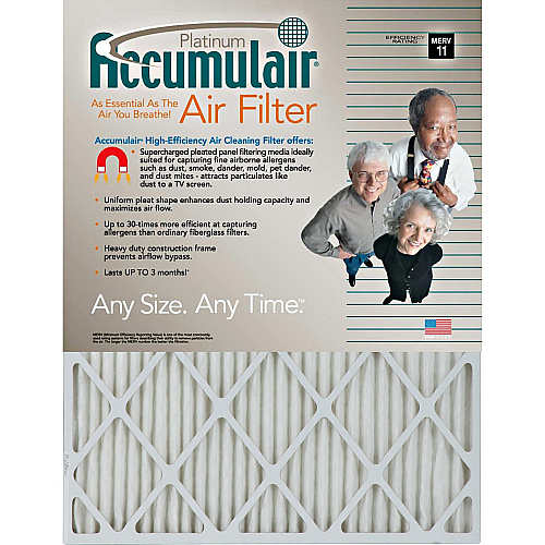 Accumulair Platinum Air Filter For Air Conditioner, Furnace - Remove Mold Spores, Removes Mildew, Remove Bacteria, Remove Micro Organisms, Remove Allergens, Remove Dust, Remove Smoke, Remove Pet Dander, Remove Dust Mite - 14" Height x 24" Width (FA14X244)