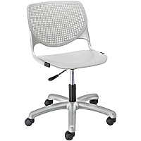KFI Kool Task Chair with Perforated Back Light Gray Seat Color - Polypropylene Seat Material - Light Gray Back Color - Polypropylene Back Material - Powder Coated Silver Frame Color - Steel Frame Material - 5-star Base - 1 Each (TK2300P13)