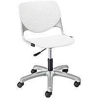 KFI Kool Task Chair with Perforated Back White Seat Color - Polypropylene Seat Material - White Back Color - Polypropylene Back Material - Powder Coated Silver Frame Color - Steel Frame Material - 5-star Base - 1 Each (TK2300P08)