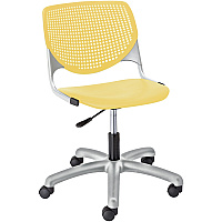 KFI Kool Task Chair with Perforated Back Yellow Seat Color - Polypropylene Seat Material - Yellow Back Color - Polypropylene Back Material - Powder Coated Silver Frame Color - Steel Frame Material - 5-star Base - 1 Each (TK2300P12)