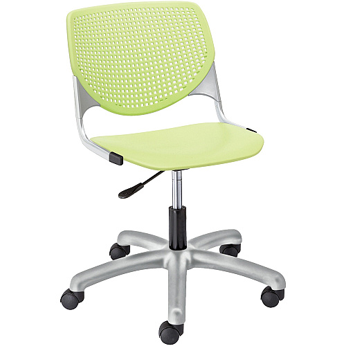 KFI Kool Task Chair with Perforated Back Lime Green Seat Color - Polypropylene Seat Material - Lime Green Back Color - Polypropylene Back Material - Powder Coated Silver Frame Color - Steel Frame Material - 5-star Base - 1 Each (TK2300P14)