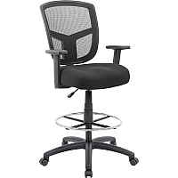 Boss Stool, Mesh, Black Black Seat Color - High Density Foam (HDF) Seat Material - Black Back Color - 5-star Base - 1 Each (B16021)