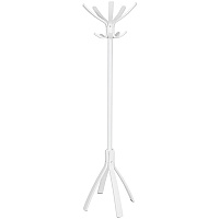 Alba Coat Stand 5 Hooks - 10 Pegs - 70.5" Height - for Coat, Clothes, Accessories - Wood - White - 1 Each (PMCAFEBC)