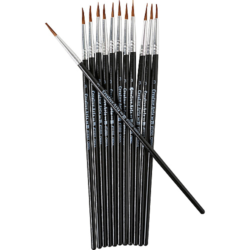 CLI Water Color Brush 0.50" Bristle - No. 3 - Hardwood Handle - Aluminum Ferrule - 12 / Pack (73503)
