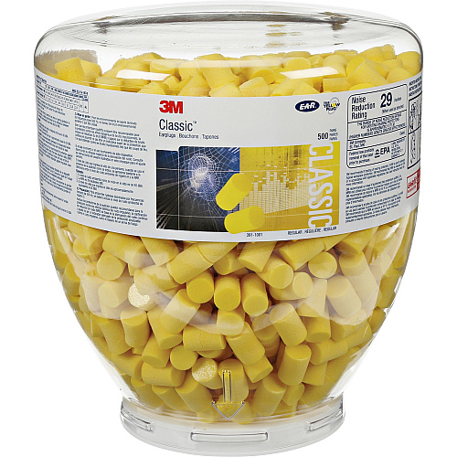 3M E-A-R Classic Earplugs Medium Size - Yellow - Polyurethane Foam - 2/Pair - 500 / Bottle (3911001)