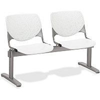KFI KOOL 2 Seat Beam Polypropylene Seat Material - Polypropylene Back Material - Powder Coated Silver Frame Color - Steel Frame Material - White - 1 Each (2300BEAM2P8)