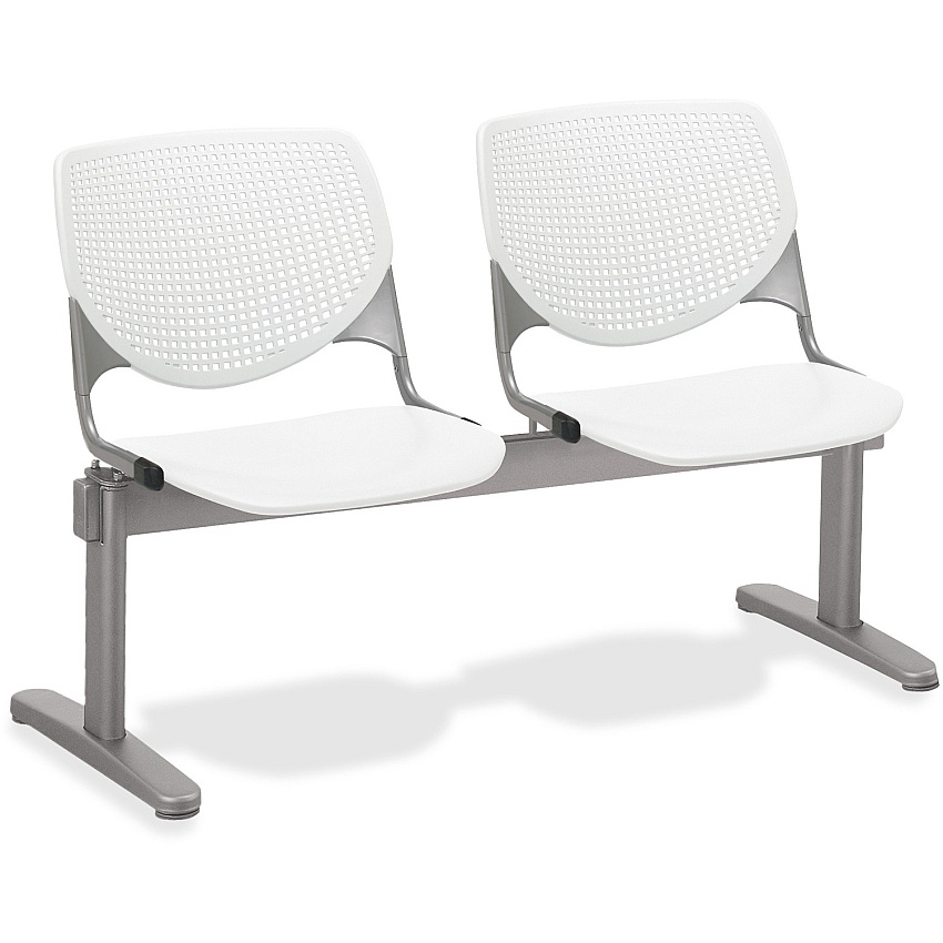 KFI KOOL 2 Seat Beam Polypropylene Seat Material - Polypropylene Back Material - Powder Coated Silver Frame Color - Steel Frame Material - White - 1 Each (2300BEAM2P8)
