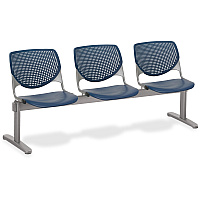 KFI KOOL 3 Seat Beam Polypropylene Seat Material - Polypropylene Back Material - Powder Coated Silver Frame Color - Steel Frame Material - Navy - 1 Each (2300BEAM3P3)