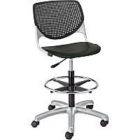 KFI Armless-Casters Polypropylene Seat Material - Polypropylene Back Material - Powder Coated Silver Frame Color - Steel Frame Material - 5-star Base - Black - 1 Each (DS2300P10)