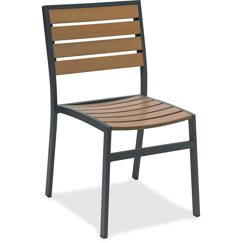 KFI Eveleen Outdoor Chair Mocha Seat Color - Synthetic Polymer Seat Material - Mocha Back Color - Synthetic Polymer Back Material - Aluminum Frame Material - 1 Each (5600MA)
