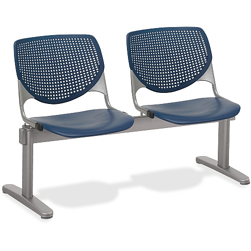 KFI KOOL 2 Seat Beam Polypropylene Seat Material - Polypropylene Back Material - Powder Coated Silver Frame Color - Steel Frame Material - Navy - 1 Each (2300BEAM2P3)