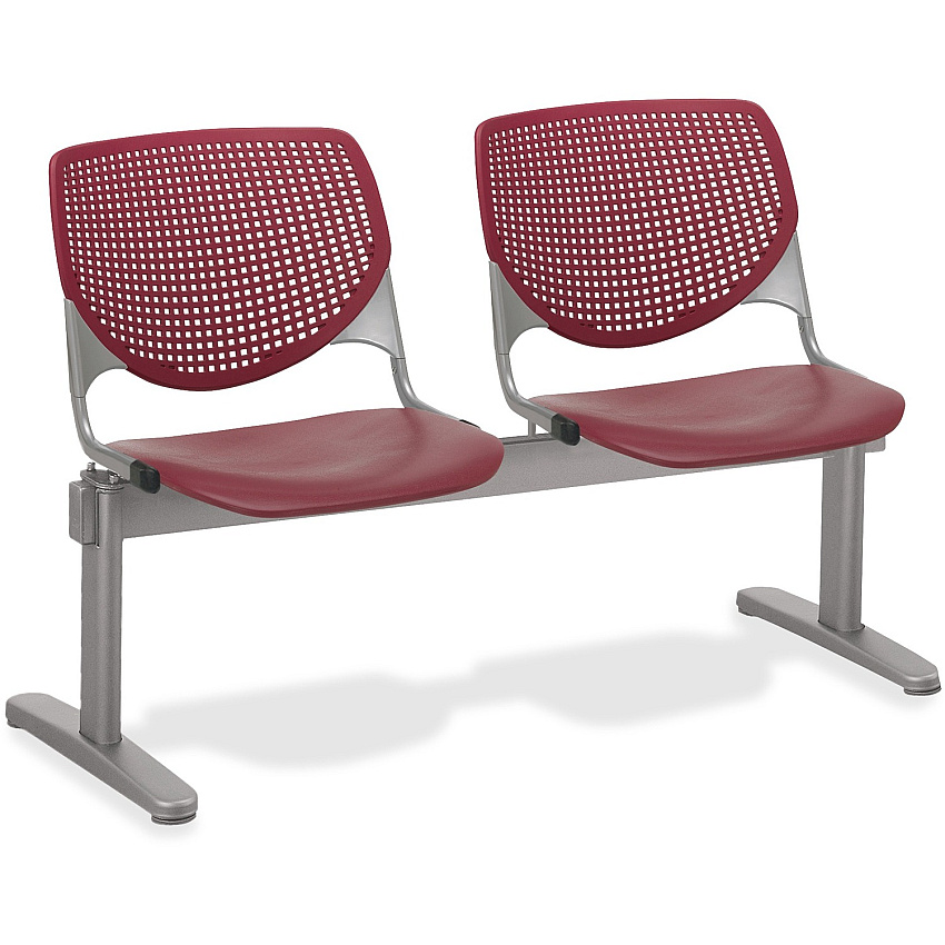 KFI KOOL 2 Seat Beam Polypropylene Seat Material - Polypropylene Back Material - Powder Coated Silver Frame Color - Steel Frame Material - Burgundy - 1 Each (2300BEAM2P7)