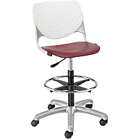 KFI Armless-Casters Burgundy Seat Color - Polypropylene Seat Material - White Back Color - Polypropylene Back Material - Powder Coated Silver Frame Color - Steel Frame Material - 1 Each (DS2300B8S7)