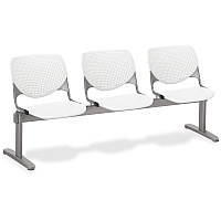 KFI KOOL 3 Seat Beam Polypropylene Seat Material - Polypropylene Back Material - Powder Coated Silver Frame Color - Steel Frame Material - White - 1 Each (2300BEAM3P8)