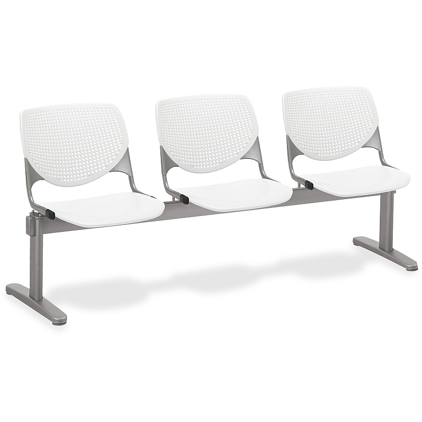 KFI KOOL 3 Seat Beam Polypropylene Seat Material - Polypropylene Back Material - Powder Coated Silver Frame Color - Steel Frame Material - White - 1 Each (2300BEAM3P8)