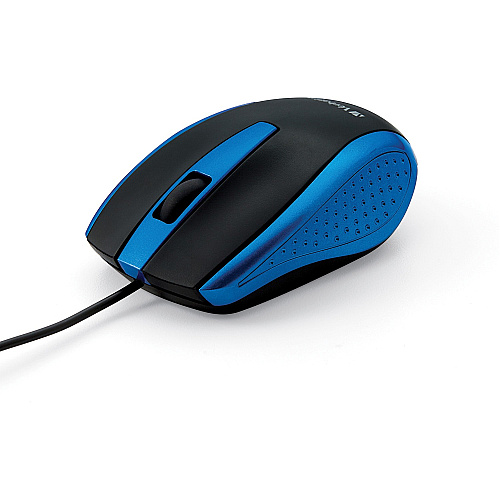Verbatim Corded Notebook Optical Mouse - Blue Optical - Cable - Blue - USB Type A - Scroll Wheel - 3 Button(s) - 1 Each (99743)