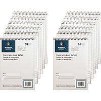 Business Source Steno Notebook 60 Sheets - Wire Bound - Gregg Ruled Margin - 15 lb Basis Weight - 6
