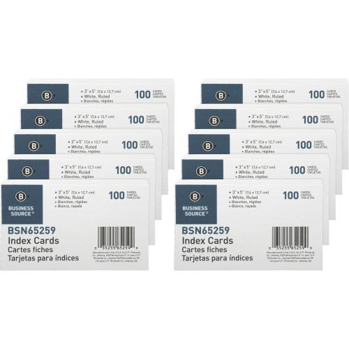 Business Source Ruled White Index Cards (65259BX)