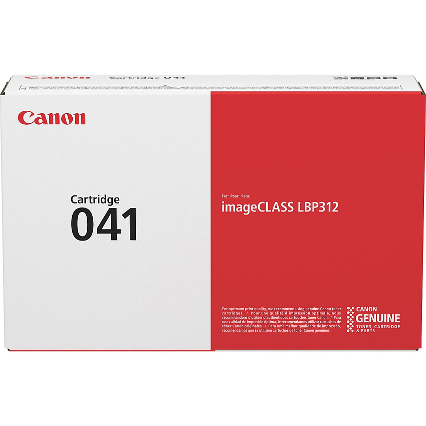 Canon 041 Original Standard Yield Laser Toner Cartridge - Black - 1 Each 10000 Pages (CRTDG041)