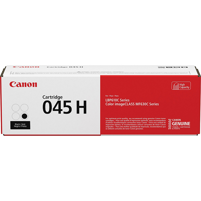 Canon 045H Original High Yield Laser Toner Cartridge - Black - 1 Each 2800 Pages (CRTDG045HBK)
