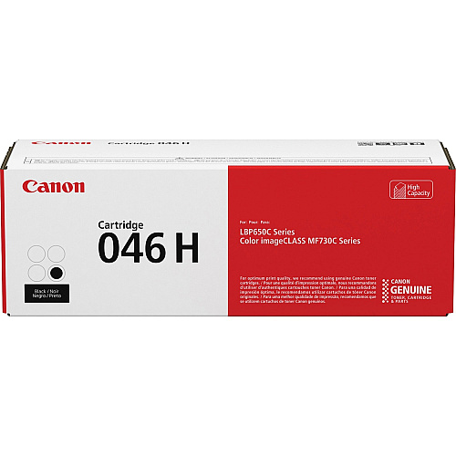 Canon 046H Original High Yield Laser Toner Cartridge - Black - 1 Each 6300 Pages (CRTDG046HBK)