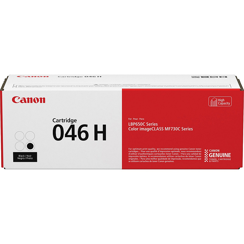 Canon 046H Original High Yield Laser Toner Cartridge - Black - 1 Each 6300 Pages (CRTDG046HBK)