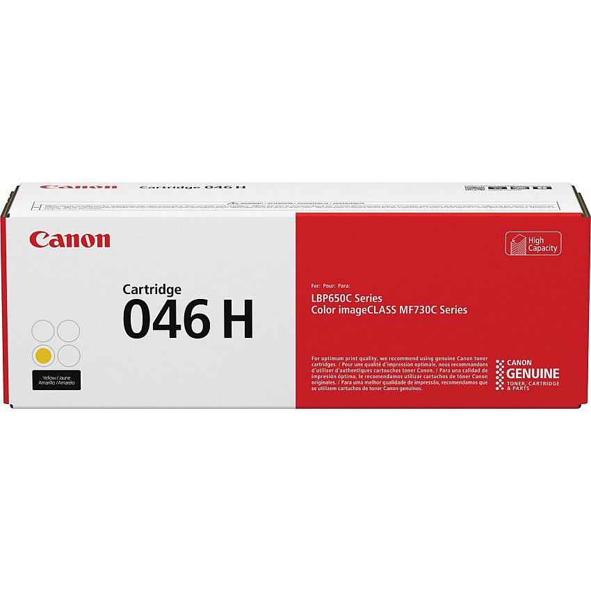 Canon 046H Original High Yield Laser Toner Cartridge - Yellow - 1 Each 5000 Pages (CRTDG046HY)