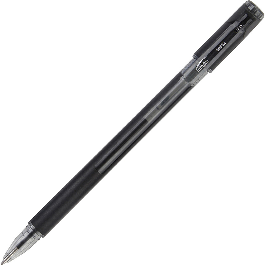 Integra Quick Dry Gel Ink Stick Pen 0.7 mm Pen Point - Black Ink - Gel-based - 1 Dozen (99692)