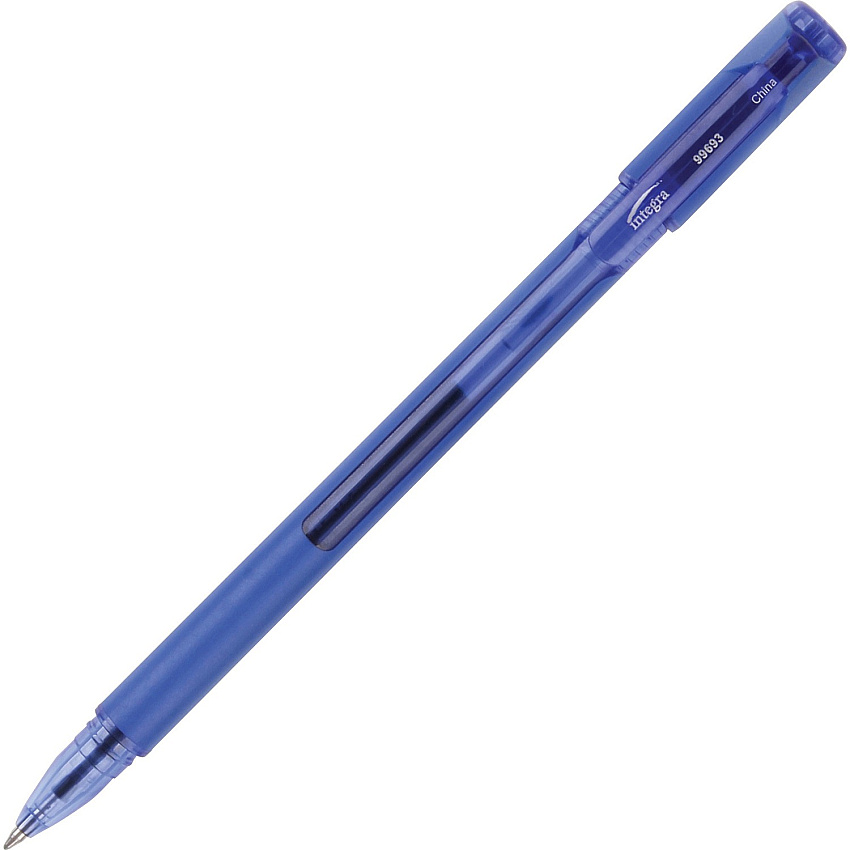 Integra Quick Dry Gel Ink Stick Pen 0.7 mm Pen Point - Blue Ink - Gel-based - 1 Dozen (99693)