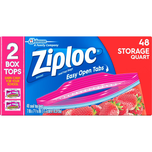 Ziploc Double Zipper Quart Storage Bags (665015CT)