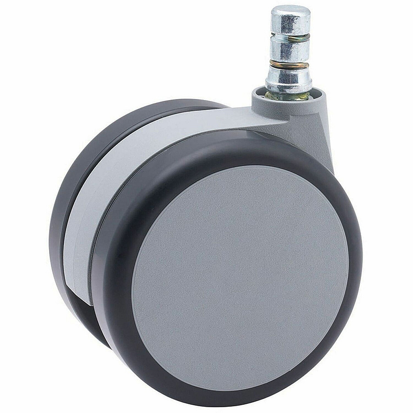 Master Caster Gemini Heavy-Duty Chair Mat Casters 3" Diameter - 220 lb Load Capacity - Urethane - Black, Gray - 5 / Set (70415)